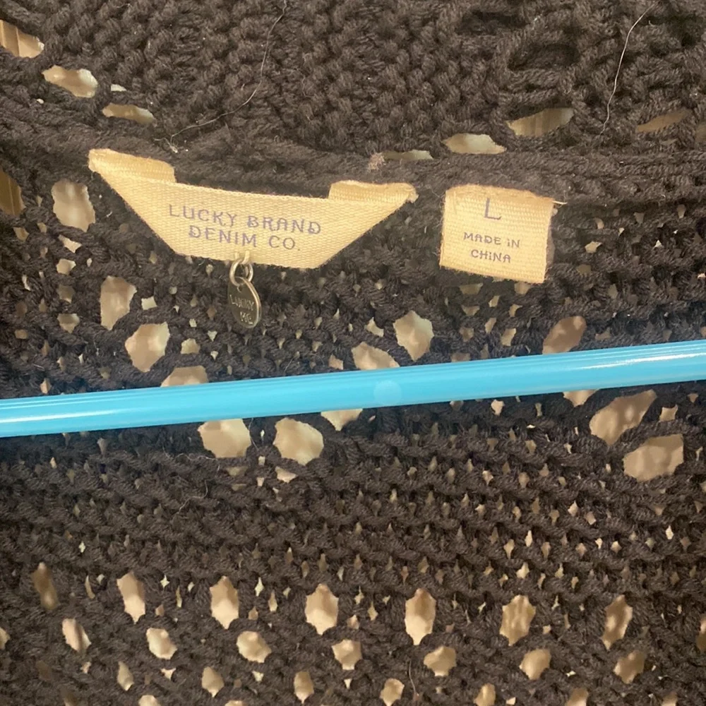 Lucky brand large cardigan. Blackish/navy. - Picture 2 of 3